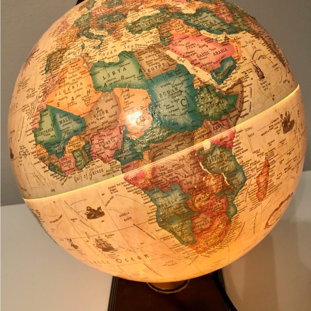 Beautiful planet earth Illuminated vintage style globe